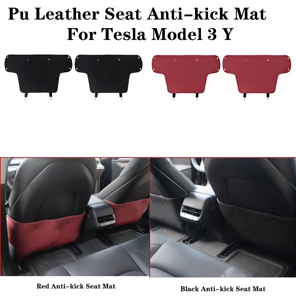 

Seat Anti-kick Leather Mat for tesla model 3 Y 17-22 Seat Back Cover Protector Mat Pad 2PCS