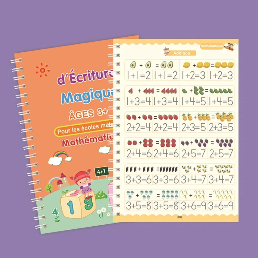 Imagem -02 - Reutilizável French Magic Copybook Caderno de Caligrafia para Crianças Montessori Child Writing Alphabet Livro Educativo