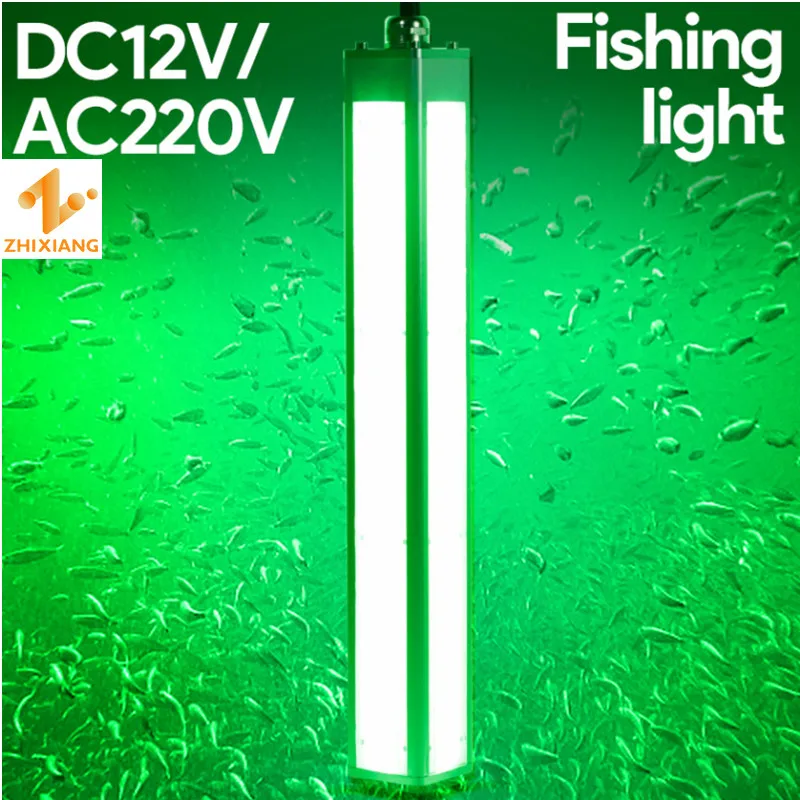 

DC12V/ AC220V High wattage 450W 600W 700W IP68 green LED fishing light underwater attracting fishes Fishing Lamps