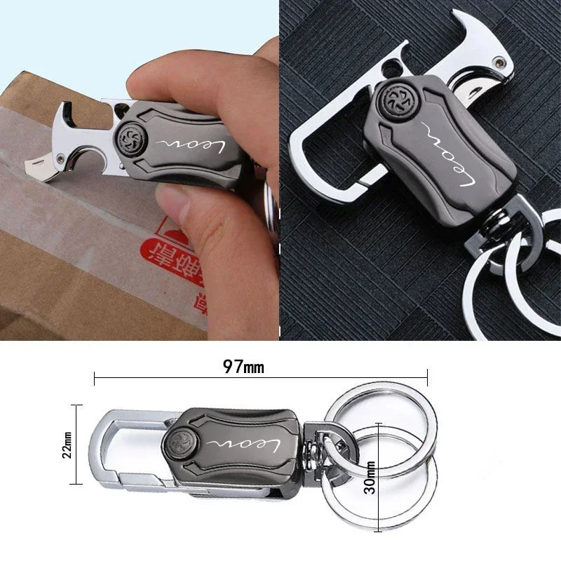 high-end custom Keychain Rings Key Chain Precious Metal for SEAT LEON Car Accessories