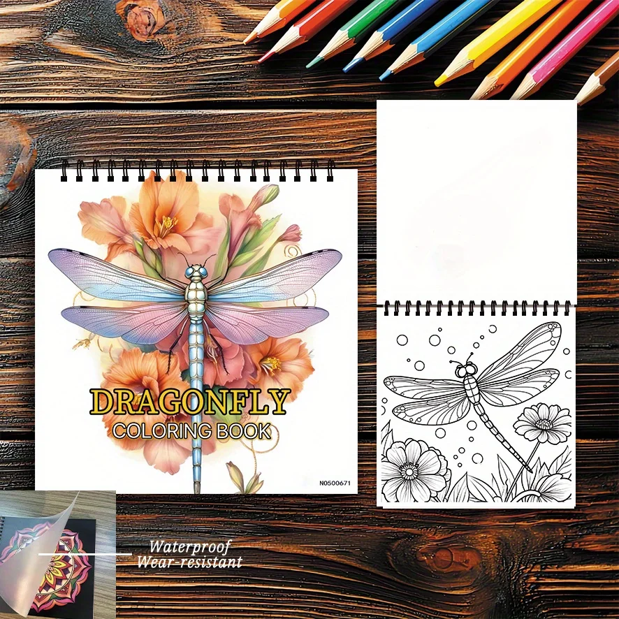 

Книжка-раскраска для взрослых с изображением стрекоз — 8,27×8,27 дюймов, 22 страницы. Изысканные узоры в виде стрекоз. Нежный подарок для любителей насекомых