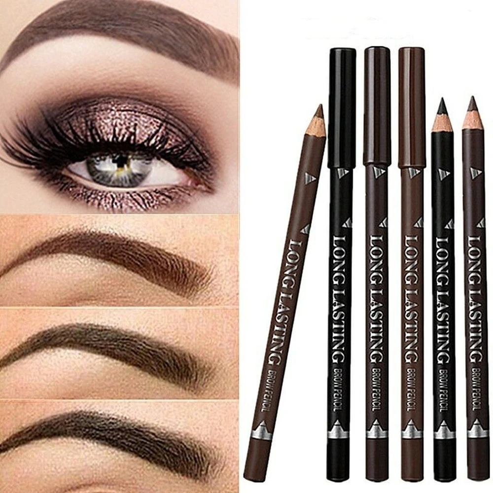 6/12Pcs Eye Brow Pencil Waterproof Professional Women Eye Makeup Pen Easy Color Natural Black Brown Cosmetic Beauty Eyebrow Tool