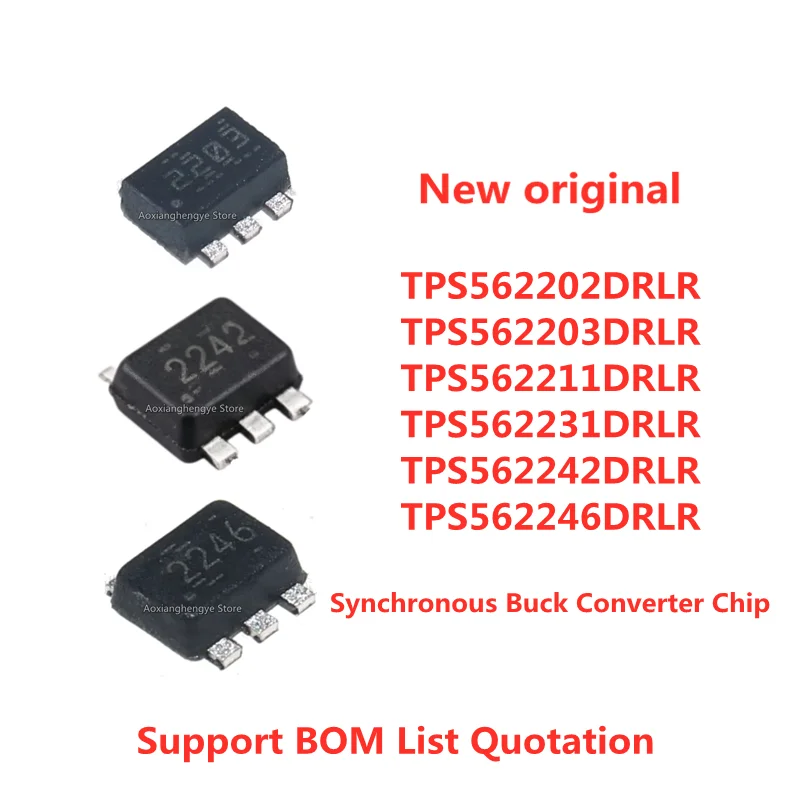 10PCS TPS562202DRLR TPS562203DRLR TPS562211DRLR TPS562231DRLR TPS562242DRLR TPS562246DRLR SOT563 Synchronous Buck Converter Chip