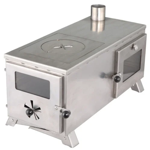 Latest Design High Standard FreeStanding Folding Camping Wood Burning Stove with Oven Grill