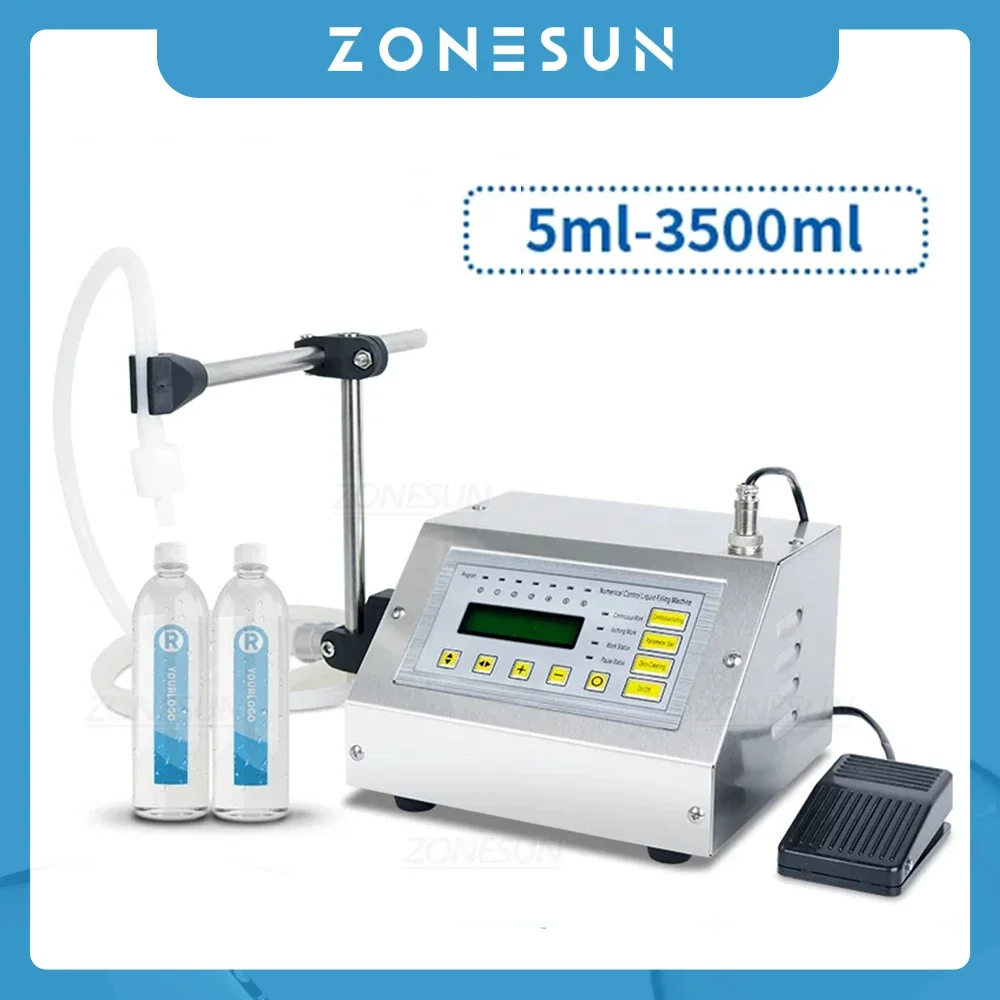 

ZONESUN Filling Machine Semi Automatic GFK-160A Digital Control Liquid Milk Wine Water Bottle Dosing Filler