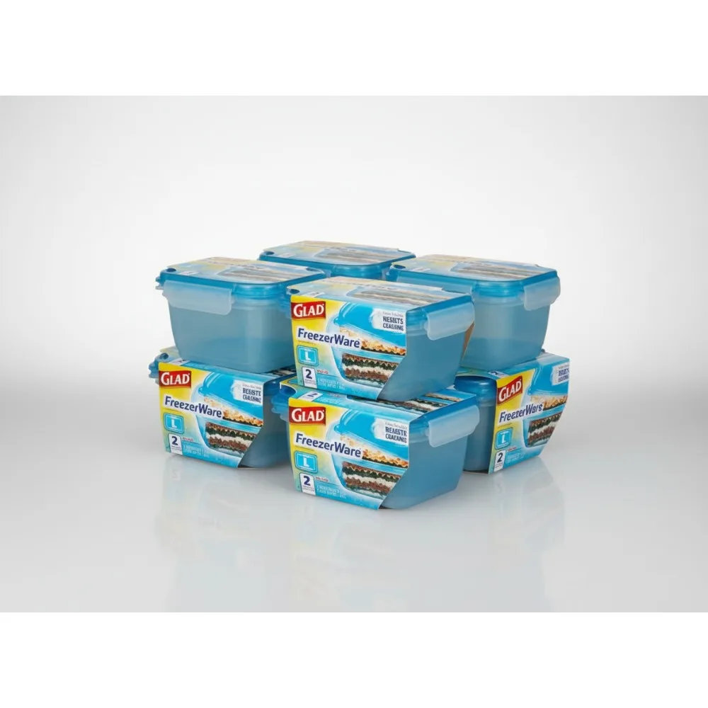 

Большие прямоугольные контейнеры для хранения продуктов питания, 64 унции, безопасная морозильная камера, герметичная посудомоечная машина, микроволновая печь, 12 шт.