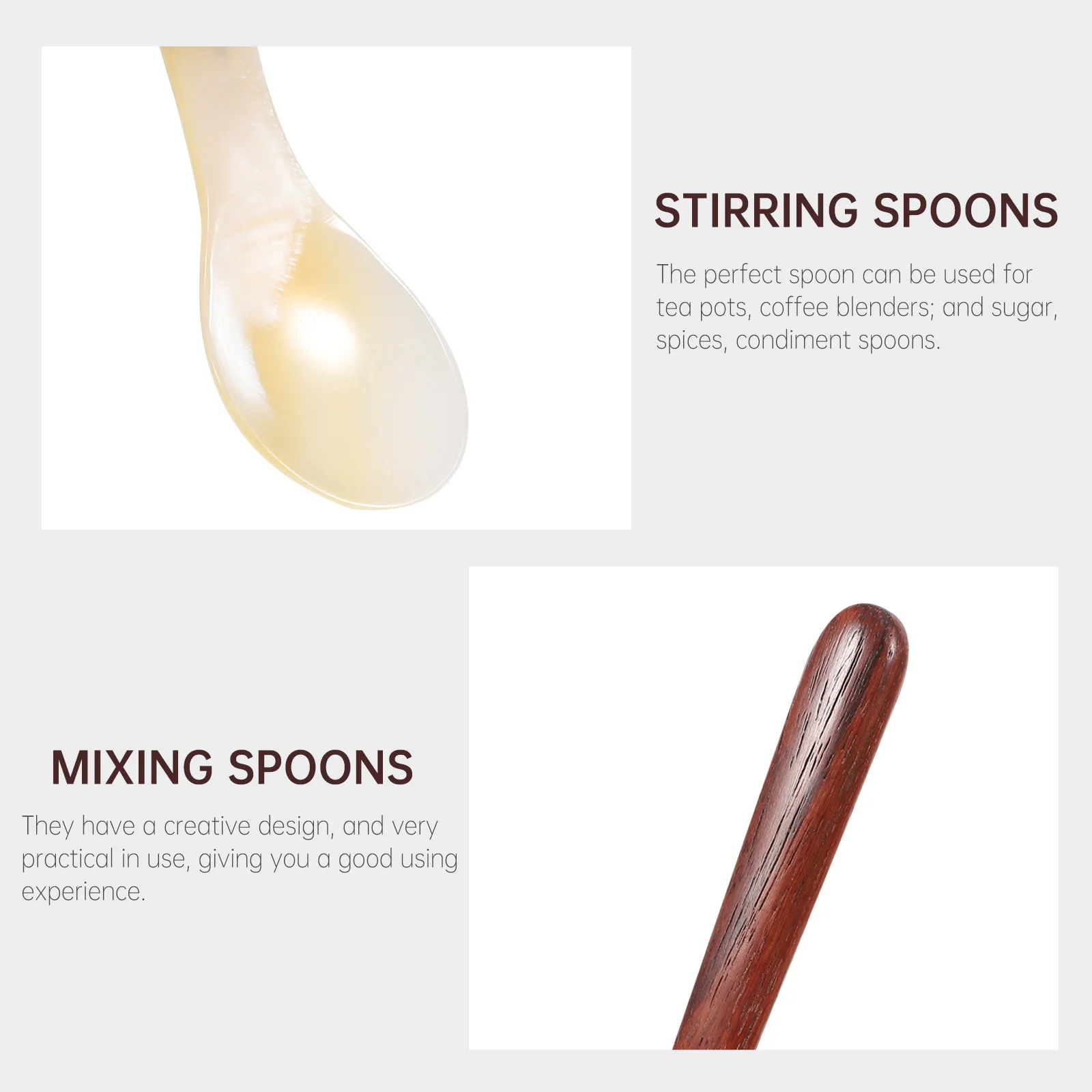 

2pcs Natural Shell Coffee Spoons Ice Cream Spoons Soup Scoops Wood Handle Stirring Spoon For Tea Sugar Spice Dessert Cake Gift