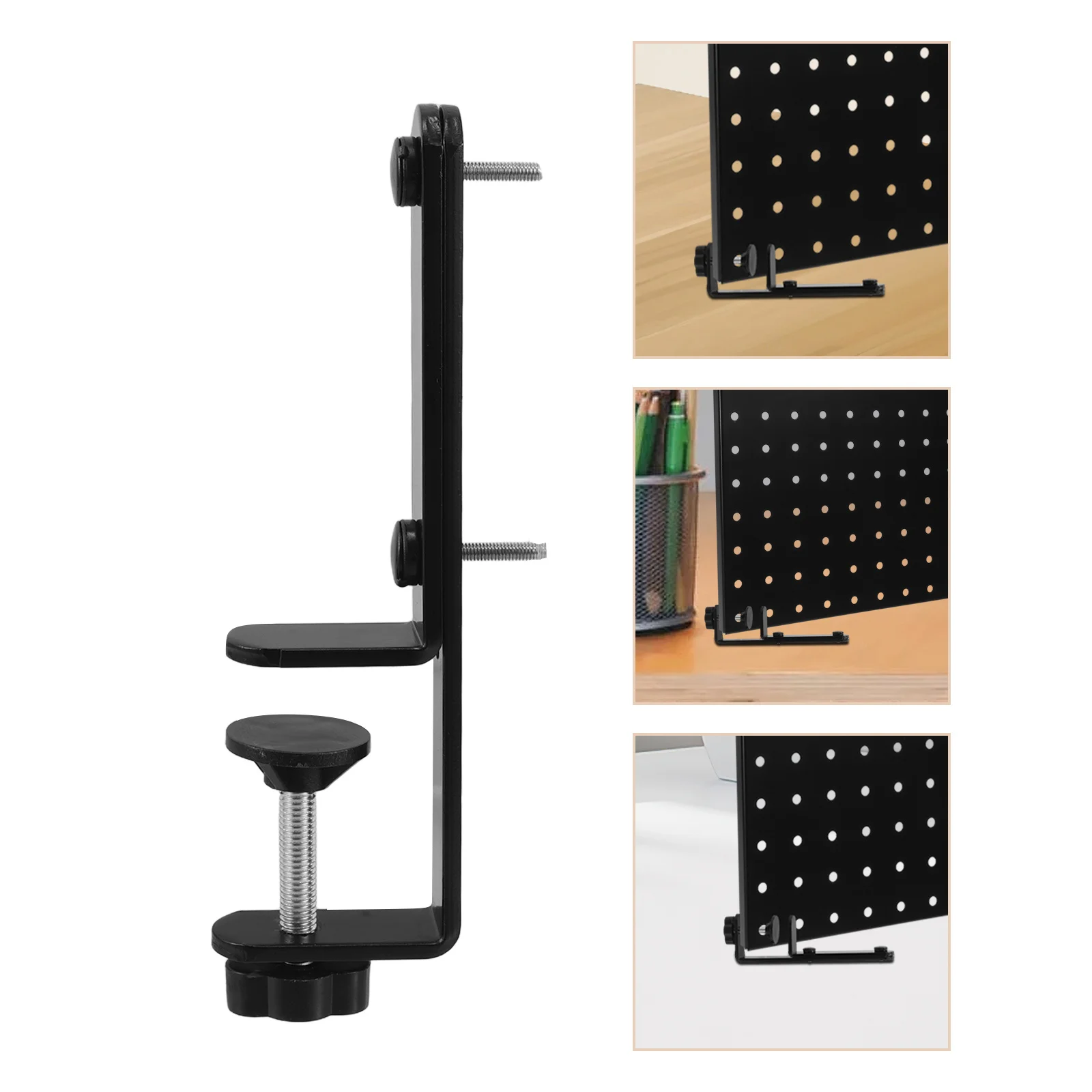

1 Pair Metal Pegboard Desk Stand T-Shaped Bracket For Edge Mounting Tabletop Display Support Holder Sturdy Fixing