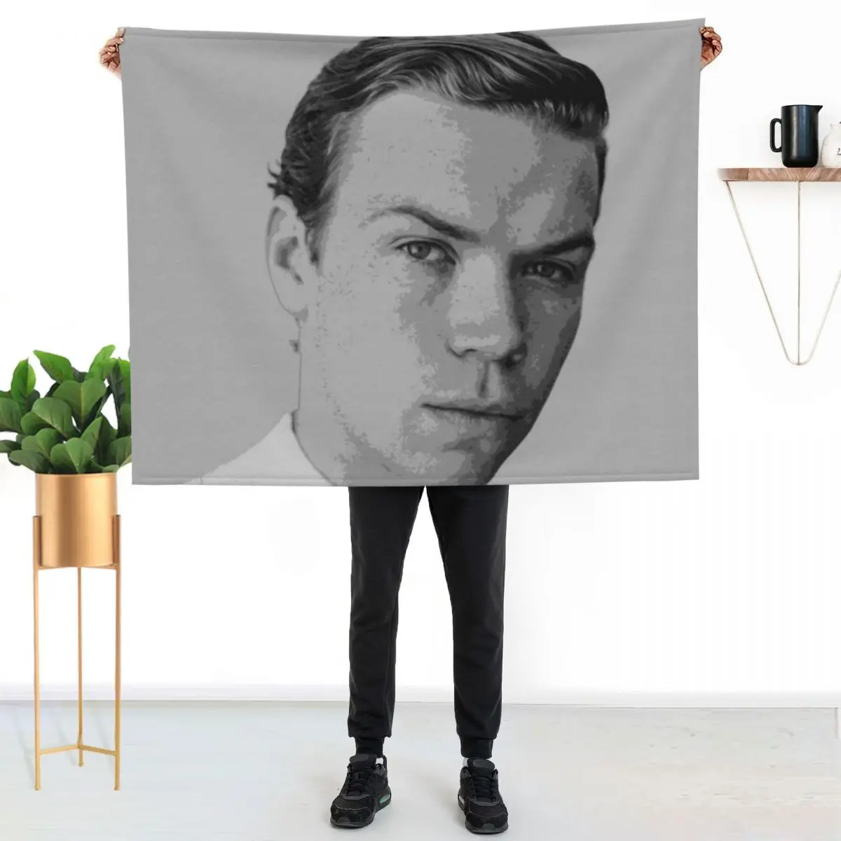 Will Poulter Pop Art Portrait Throw Blanket Decorative Sofa Decorative Sofas Hairy Nap warm winter Blankets
