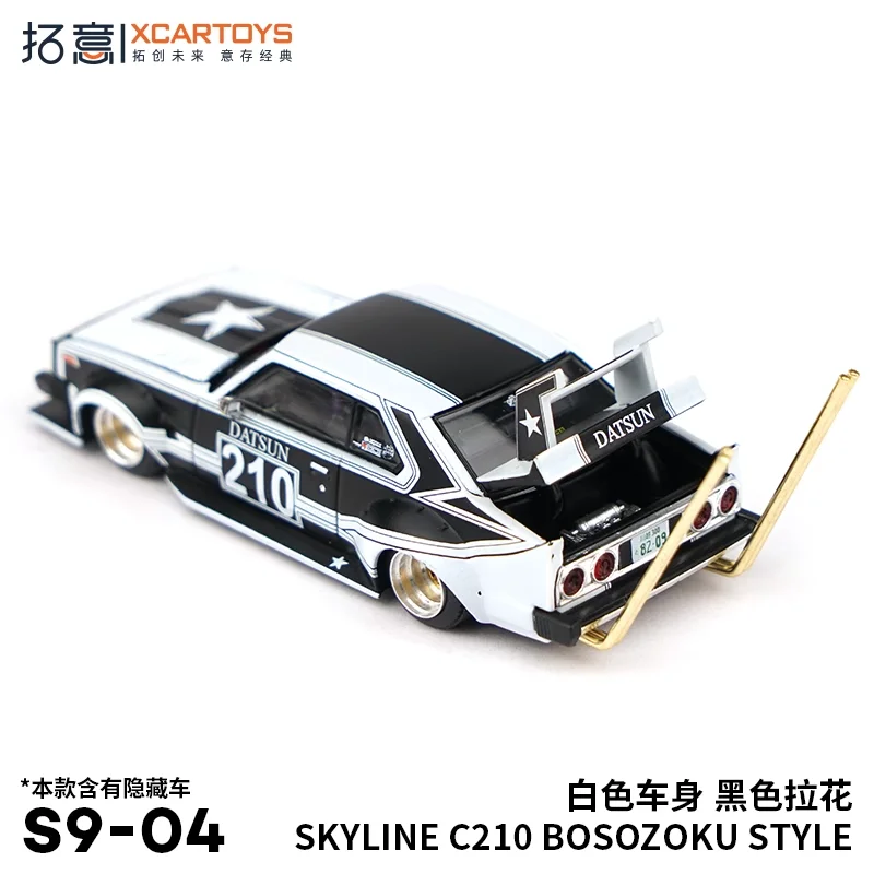 XCarToys x Pop Race 1:64 Zokusha DATSUN C210 SKYLINE BOSOZOKU STYLE Matte Black Diecast Model Car