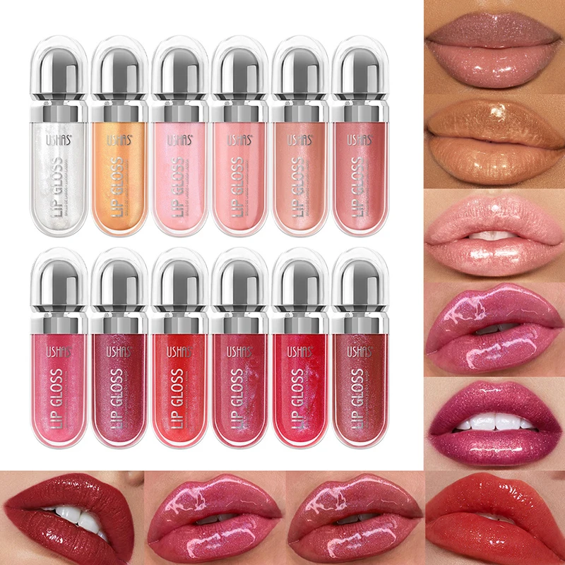 12 Colors Glitter Lip Gloss Long Lasting Diamond Pearlescent Metallic Liquid Lipstick Moisturizing Lip Glaze Cosmetics New