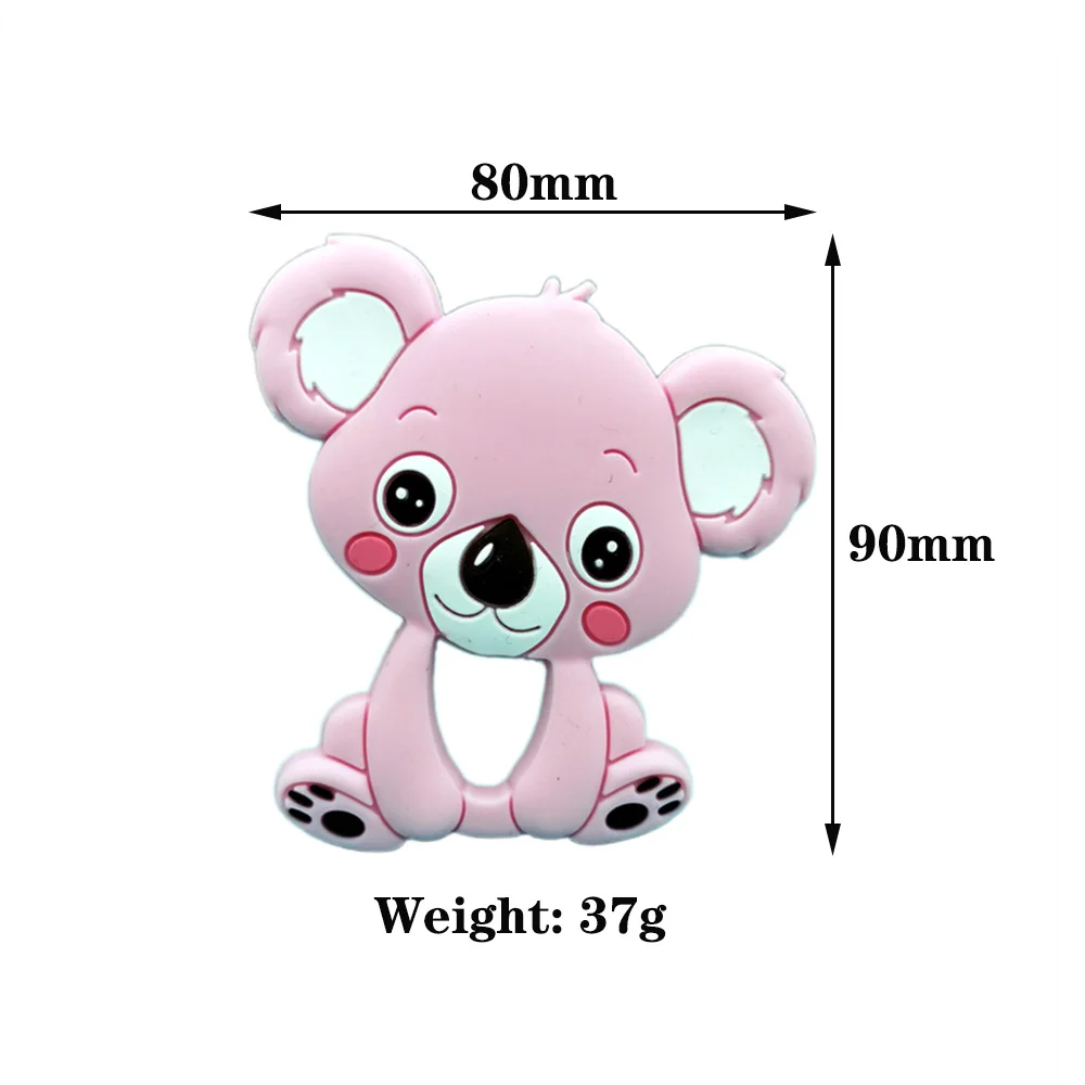 1PC Baby Koala Food Grad Silicone Teether Pendants Pacifier Chains Necklace DIY Accessories for Infant Teething Toys Kawaii Gift