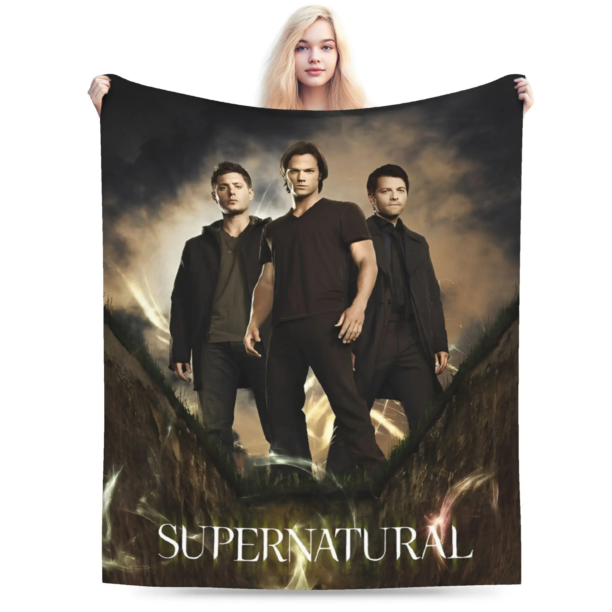 Supernatural Dean Winchester  Super Soft Blanket  Child Plush Throw Blanket Novelty Outdoor Flannel Bedspread Sofa Bed Cover