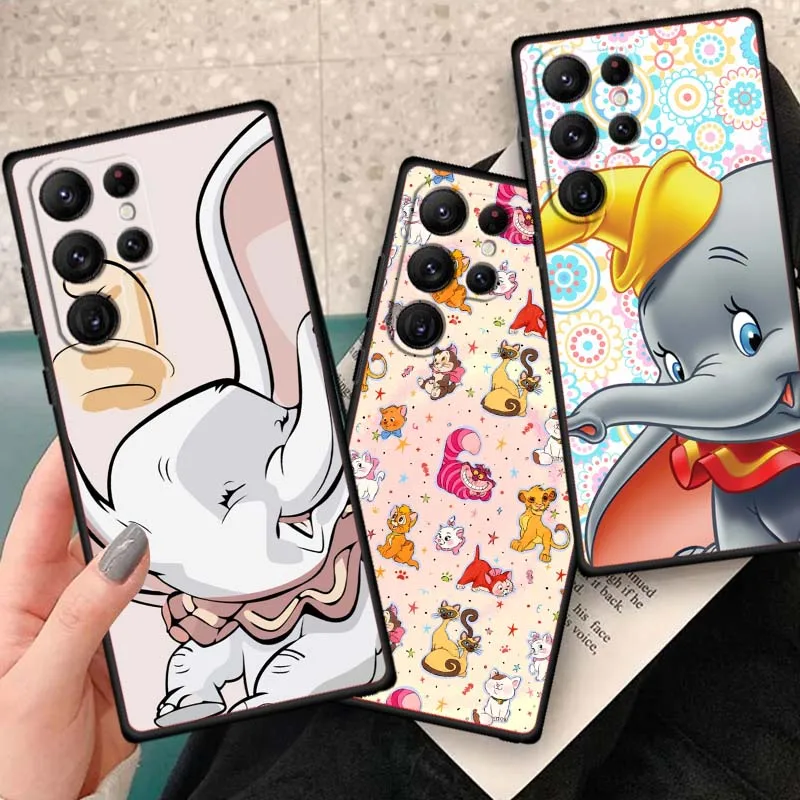

Милый чехол для телефона Disney Animals для Samsung Galaxy S25 S24 S23 S22 S21 S20 S10 Ultra Plus FE 5G, черный мягкий чехол из ТПУ