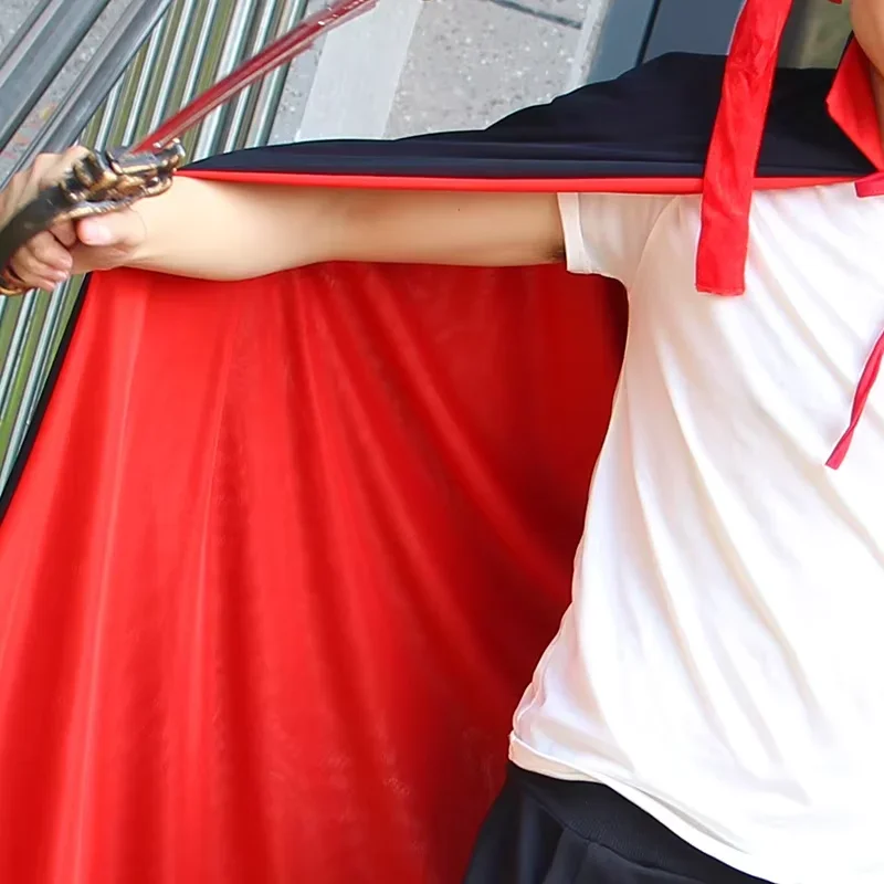 Capa de vampiro reversível para col montant pour enfants e adultos, noir et rouge, Fantasia de festa de Halloween