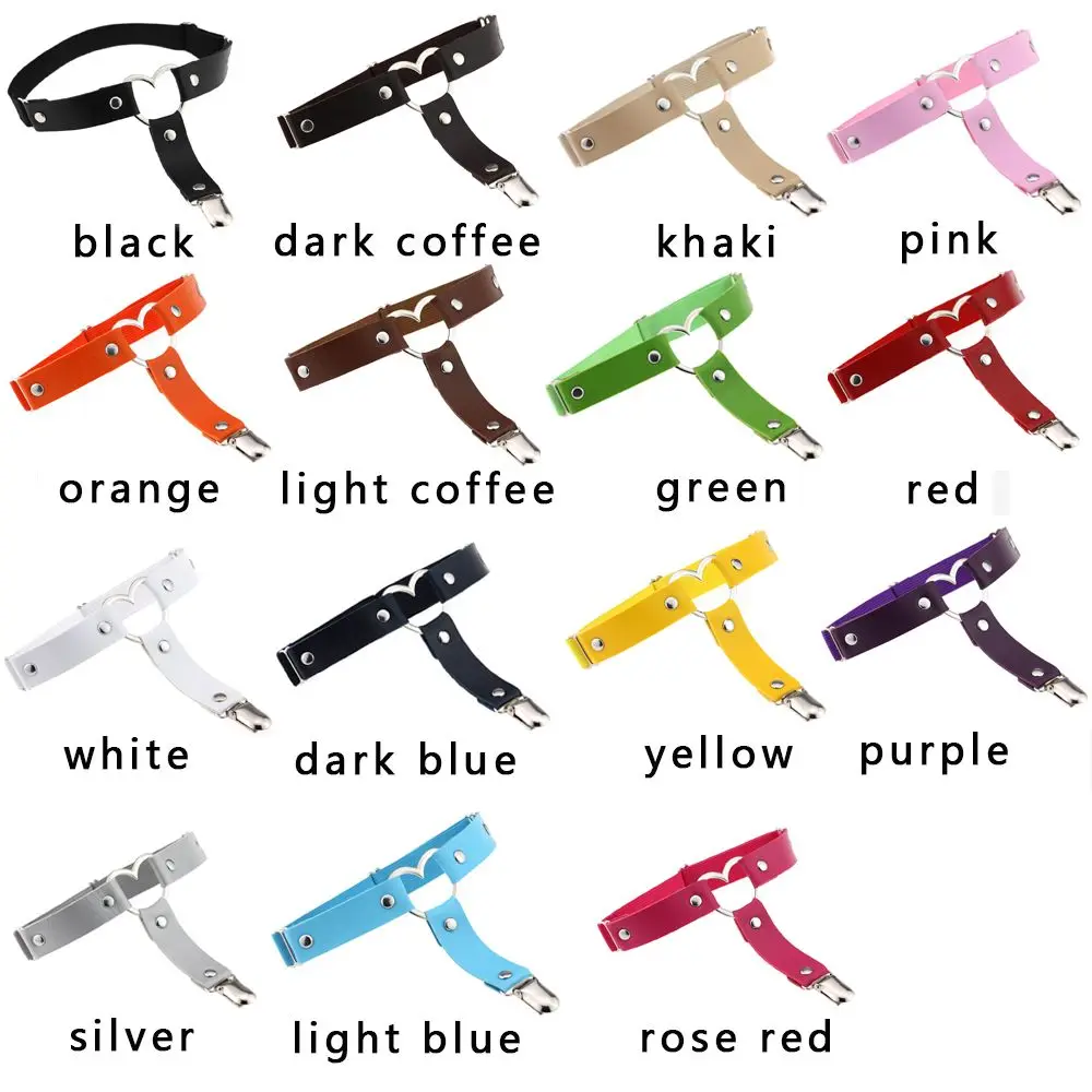 Gothic อุปกรณ์เสริมผู้หญิง Punk Garter เข็มขัด Pu หนังต้นขาสายรัดหัวใจขา Garter สายรัด