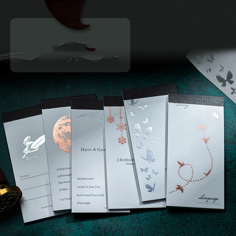 

Mr. Paper Star Moon Note Pad Set, 20pcs Dual Texture Gold & Silver Foil Stationery for Journal Writing DIY Handbook Dairy Decor