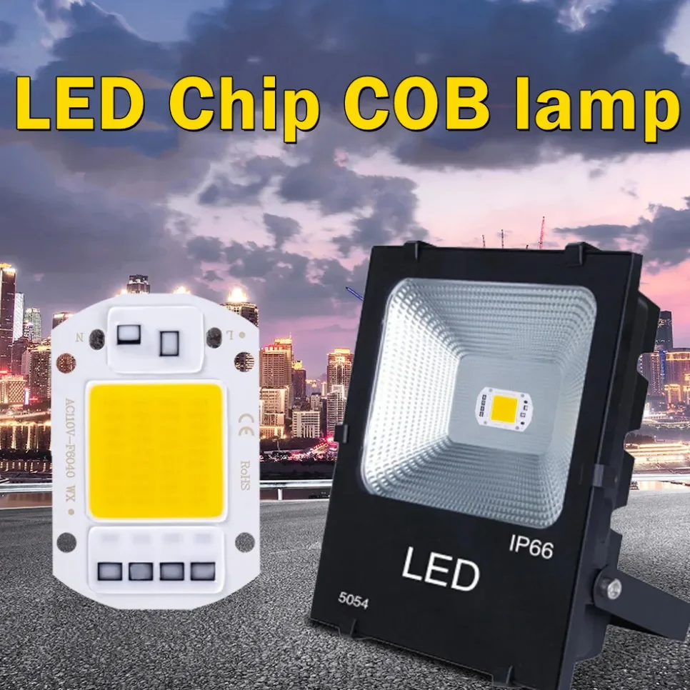 Lampu LED, 110V 220V Chip LED 20W 30W 50W Chip COB tidak perlu Driver manik-manik lampu LED untuk lampu sorot lampu DIY lampu pencahayaan