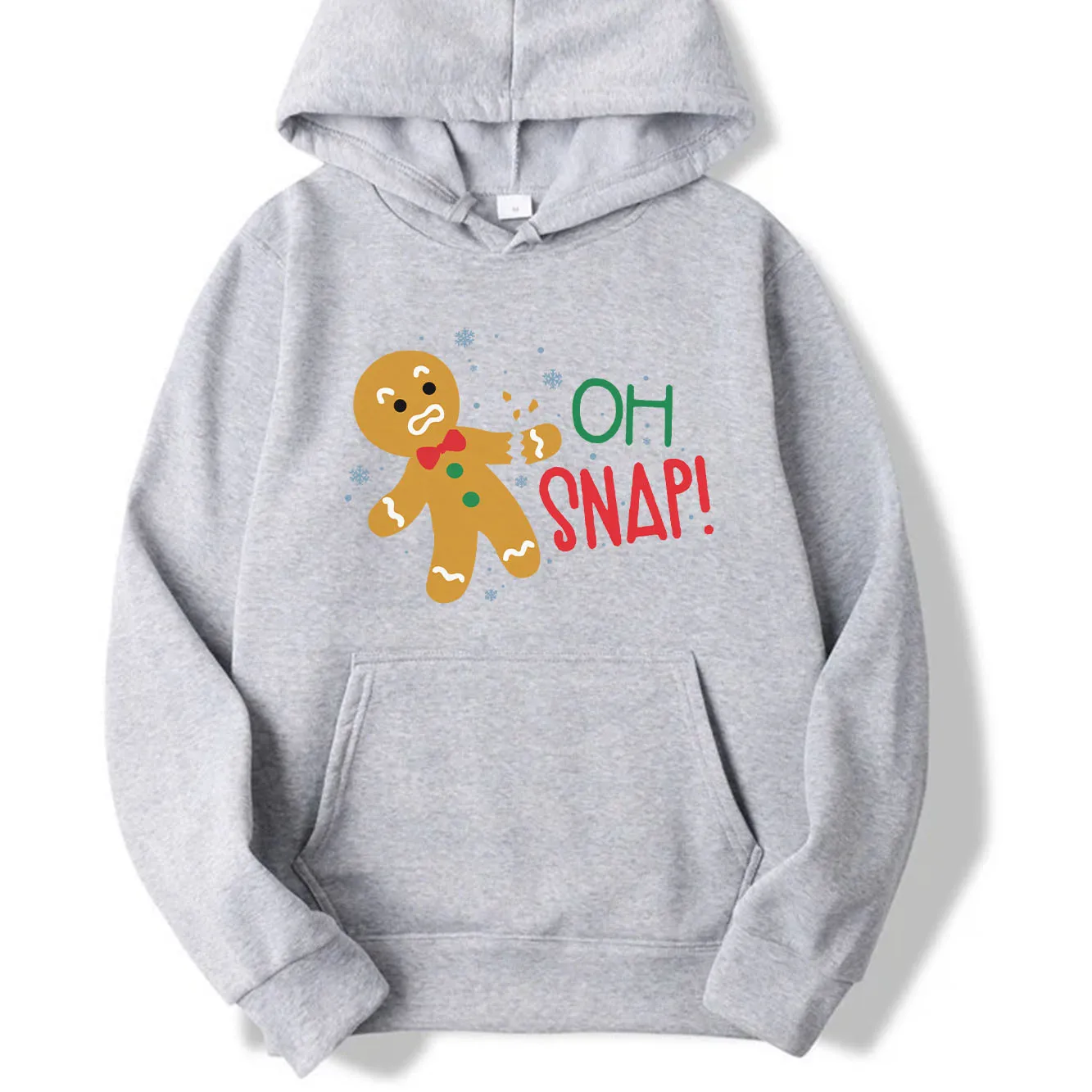 Christmas cartoon gingerbread man print autumn and winter women's hoodie fashionable and versatile holiday Harajuku hoodie