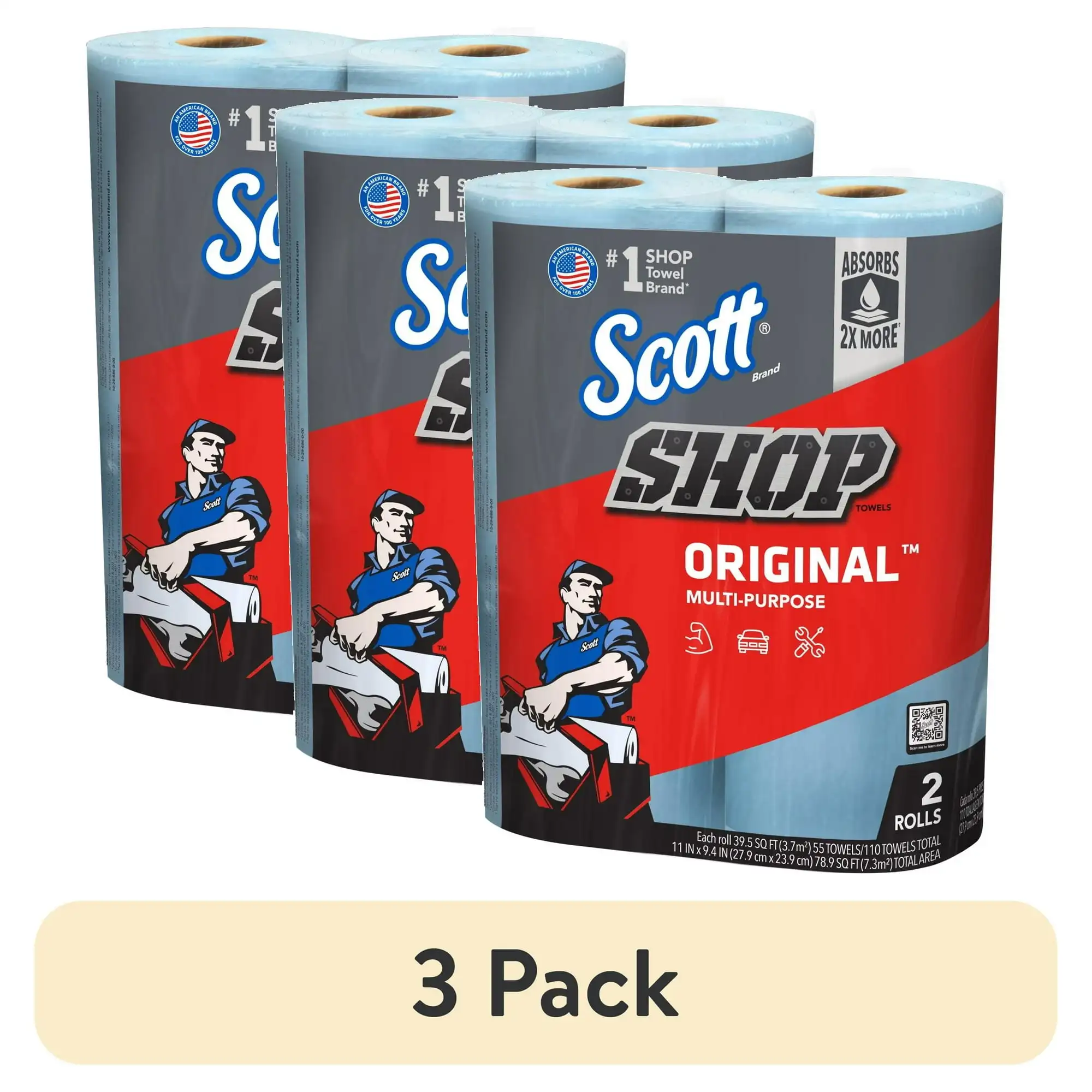 Scott-toallas multiusos, 2 rollos, 55 hojas por rollo, 110 hojas en Total, 3 paquetes