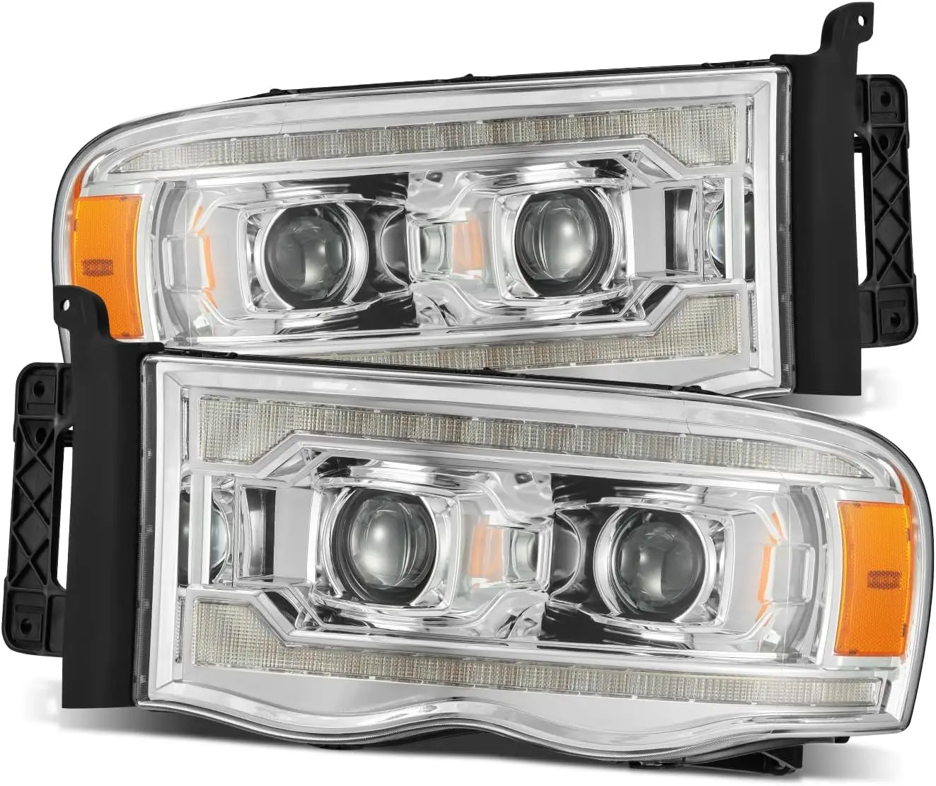 

(PRO-Series) 02-05 Dodge Ram Проекторные фары Хром