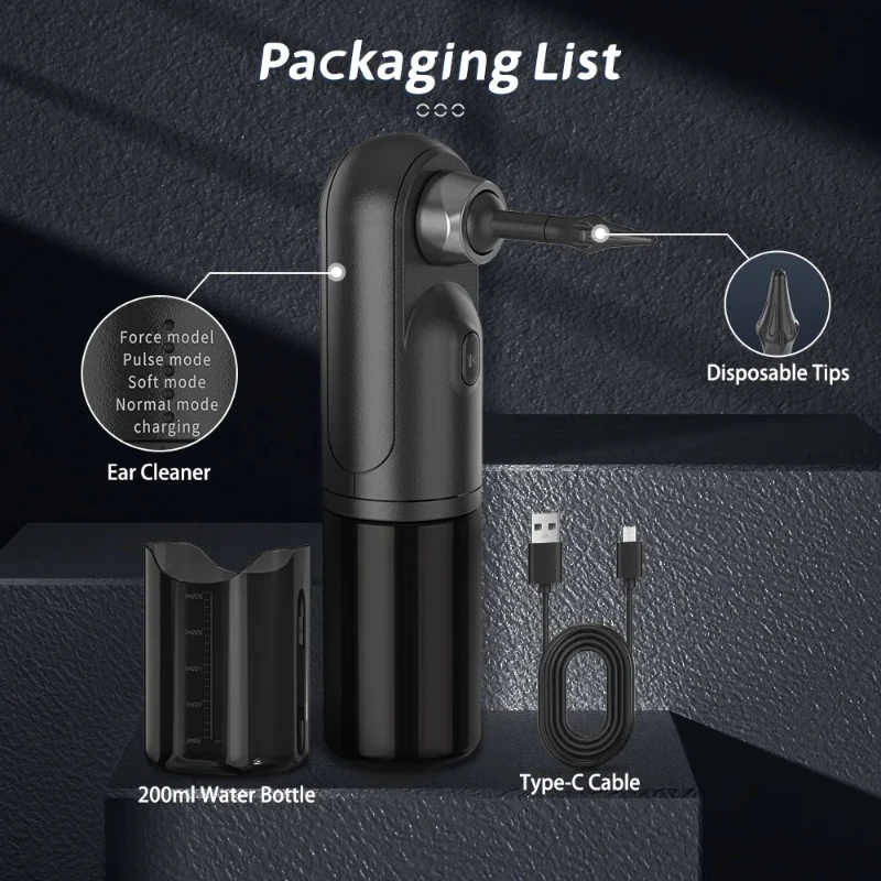 가정용 다기능 전동 귀 세척기, 편리한 귀 세척, 귀지 제거기, 귀 청소 키트, 휴대용 귀 세척기