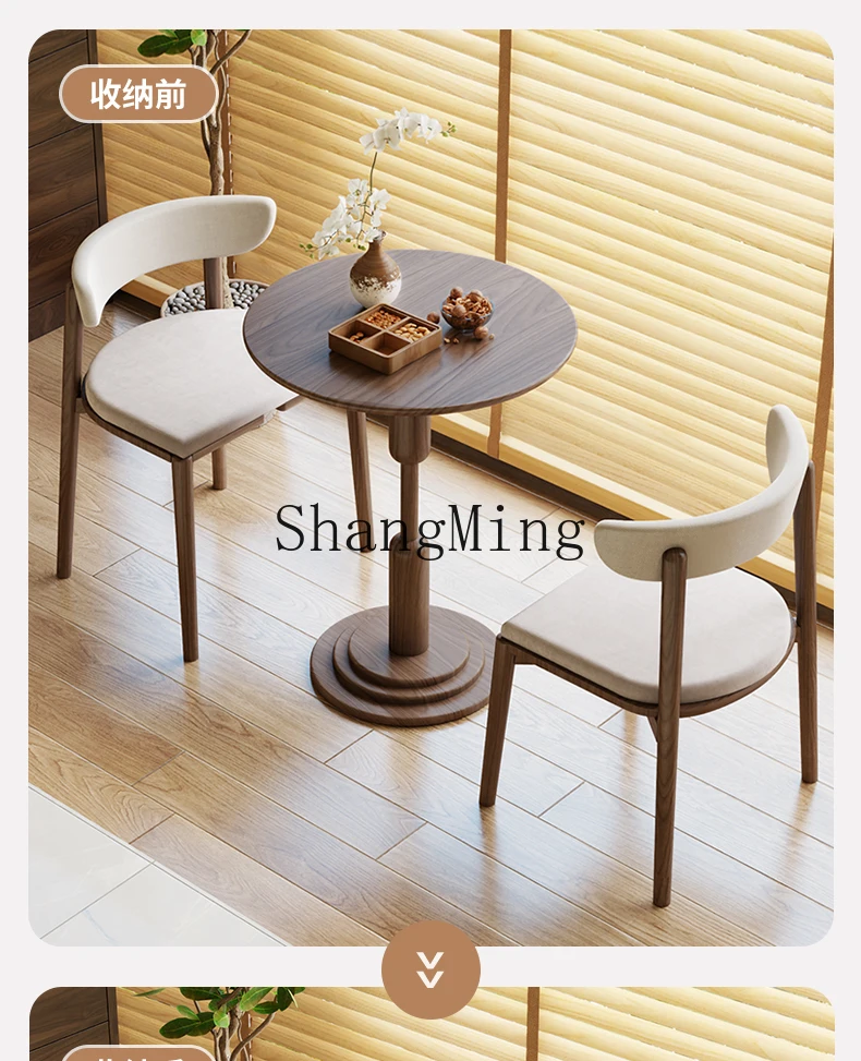 

ZYYSolid Wood Balcony Combination Leisure Three-Piece Set Coffee Table and Two Chairs Hotel Room Small Table and Chairs