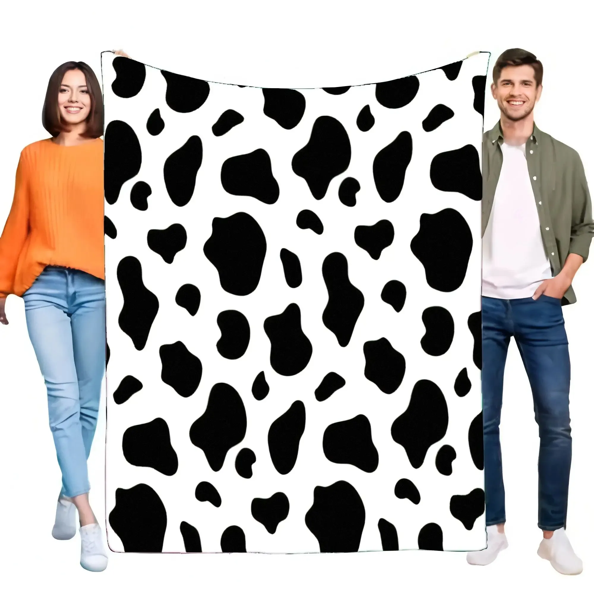 بطانية بطبعة بقرة، بطانية رمي ناعمة ومريحة لديكور المنزل، غطاء سرير أريكة أنيق، هدية مثالية لأعياد الميلاد والمناسبات الخاصة