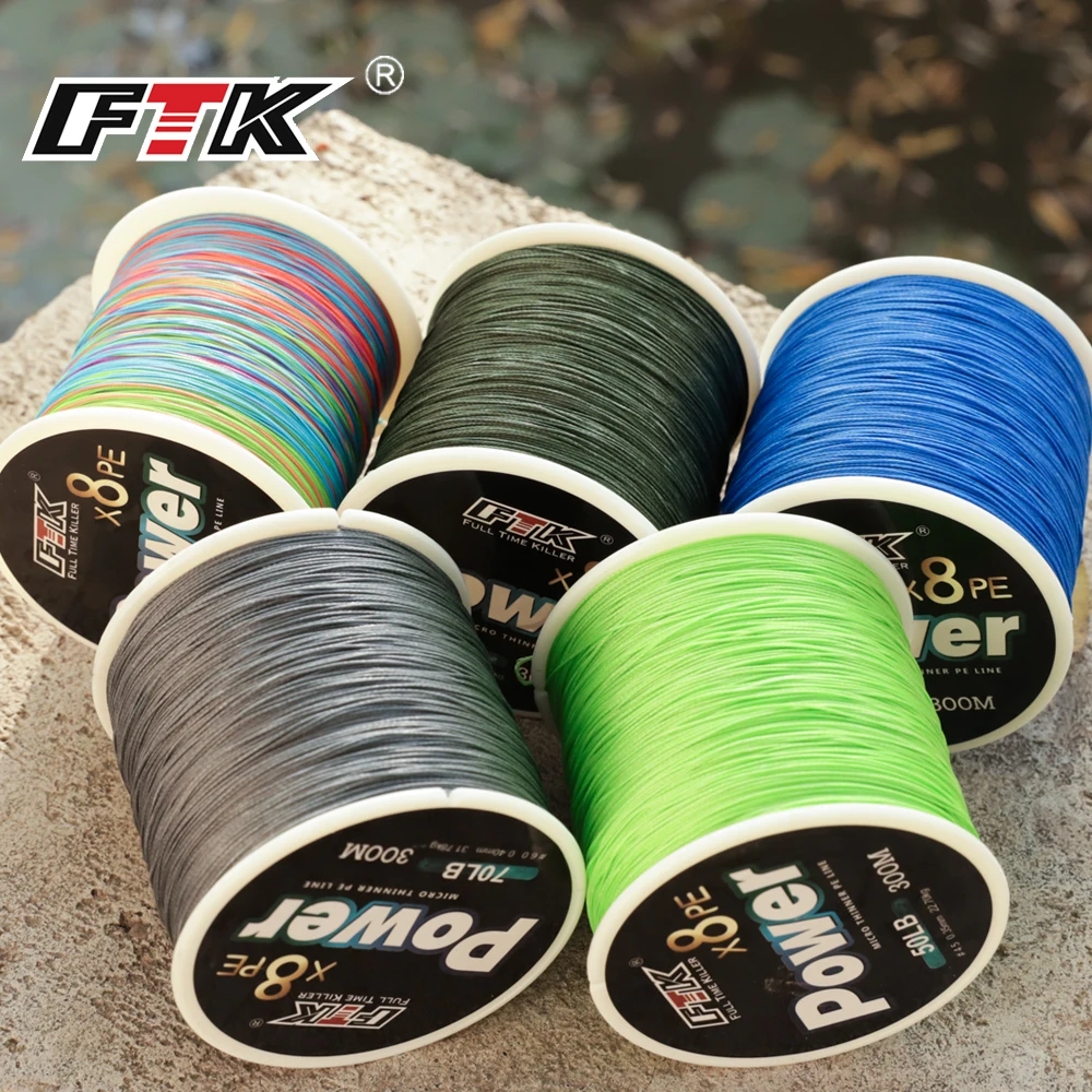 FTK 8 Strands Braided Fishing Line Multifilament 500M 15LB-110LB Carp Fishing Japanese Braided Wire Fishing Accessories Pe Line