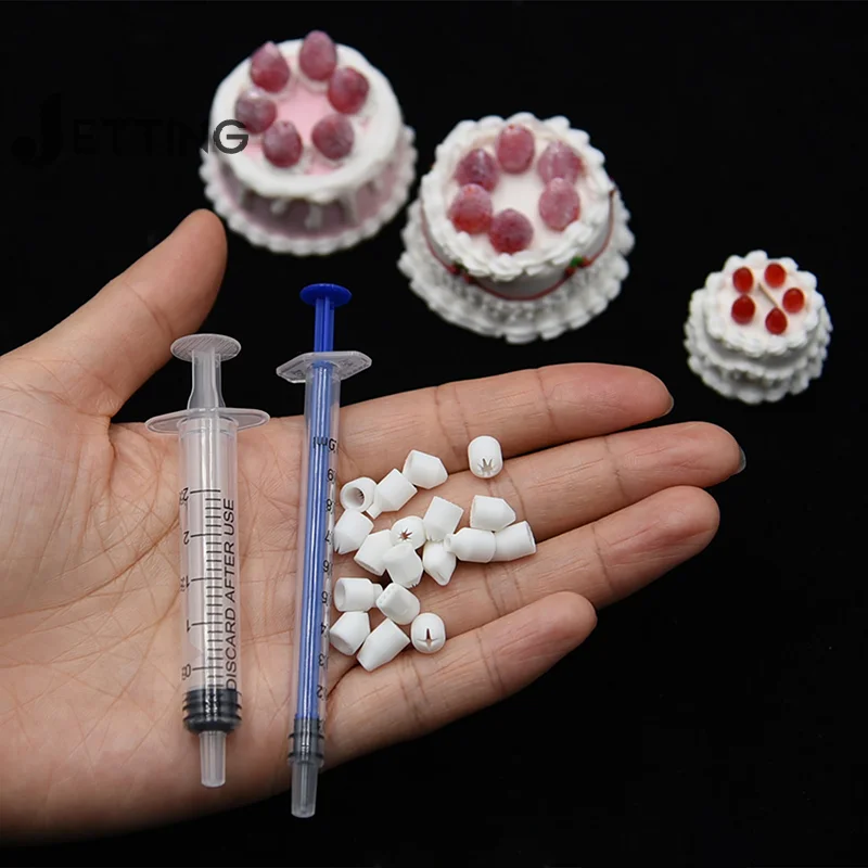 1Set Mini Nozzle For Milk Cream Clay Dessert Food Toy DIY Miniature Dessert Cake Ceramic Shape Coloring Pottery Tools