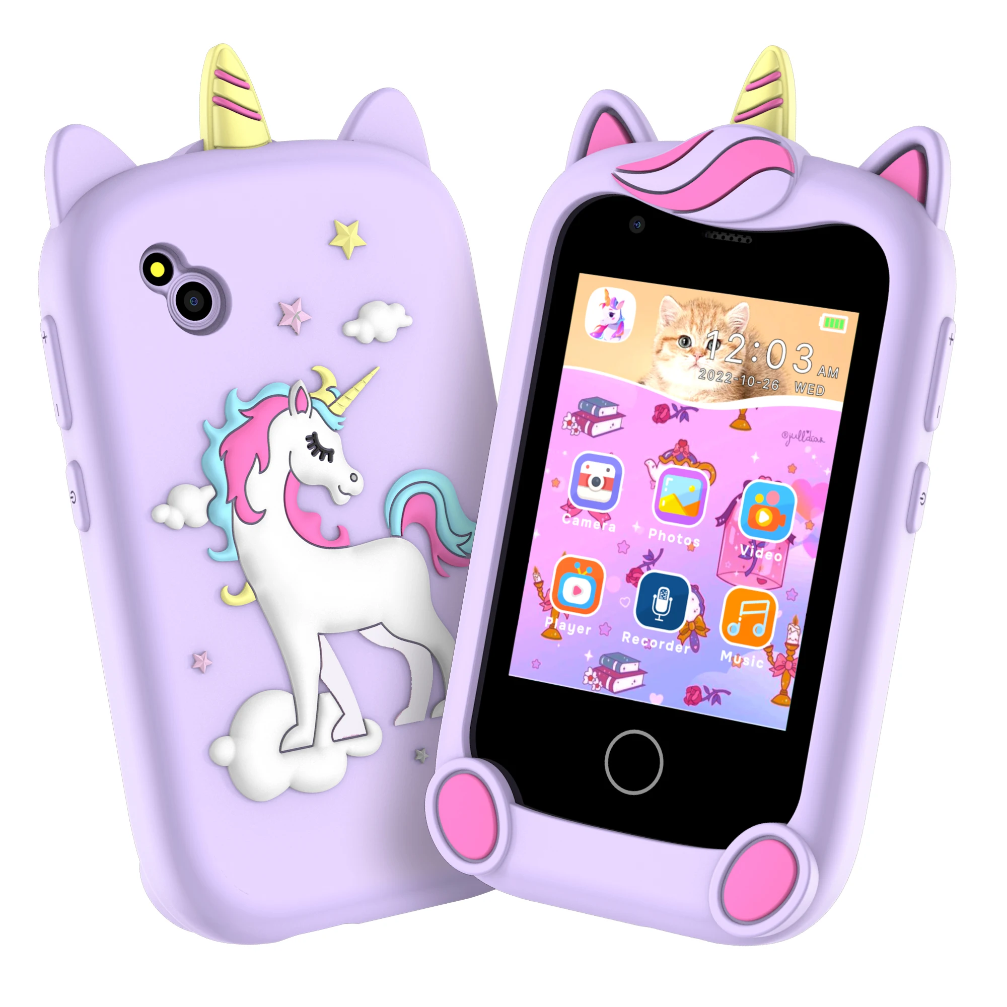 Smartphone-Spielzeug für Kinder, mit Puzzlespielen, exklusiver Support für Englisch, Deutsch, Italienisch, Französisch und Spanisch, Geschichtenbücher,