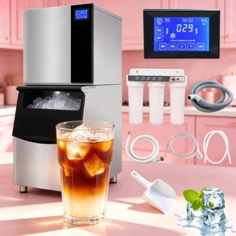 Industrial Ice Cube Maker 600kg/24H Stainless Steel Commercial Ice Machine for Supermarket Cold Storage Sale