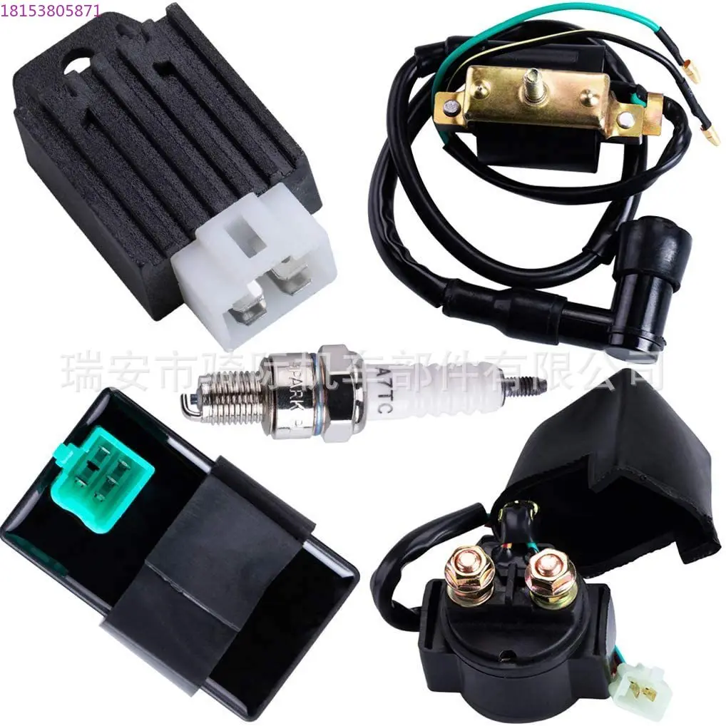 Ignition Coil Igniter Spark Plug Rectifier Relay 5-piece set 70cc/90cc/110cc