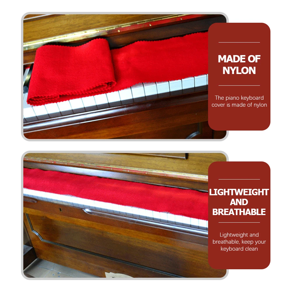 

Piano Cleaning and Maintenance Tools Instrument Dust Cover Keyboard Covers Cloth for Red Polyester