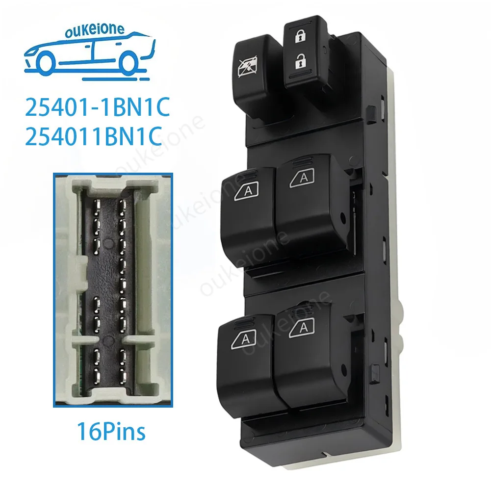 

254011BN1C для Nissan Q40 QX50 QX70 Infiniti FX35 CLS51 Кнопка главного управления стеклоподъемником 25401-1BN1C 16 контактов
