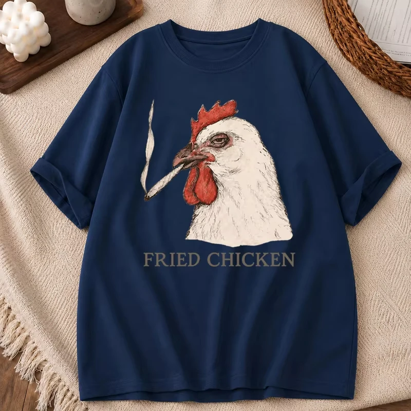 Funny Meme T Shirt Fun Chicken Graphic T Shirts Men Women Food Lover Sarcasm Humor Animal Graphic Casual Short Sleeve Tee