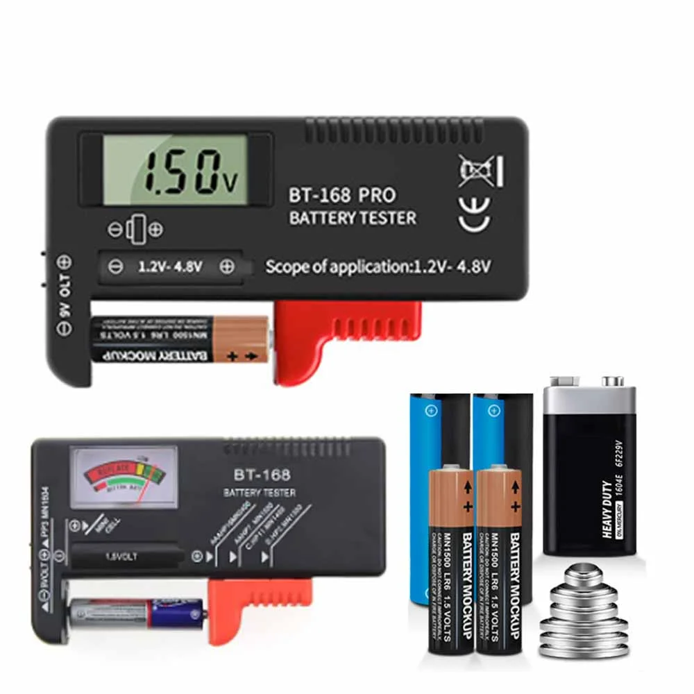 BT-168 Pro BT-168D BT-168 Digital Battery Tester LCD Display C D N AA AAA 9V 1.5V Button Cell Battery Capacity Check Detector