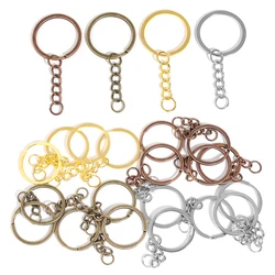 5/20Set/Lot Metal Blank Keyring Keychain Split Rings Keyfob Key Pendant Ring Jewelry DIY Findings Making Keychains Accessories