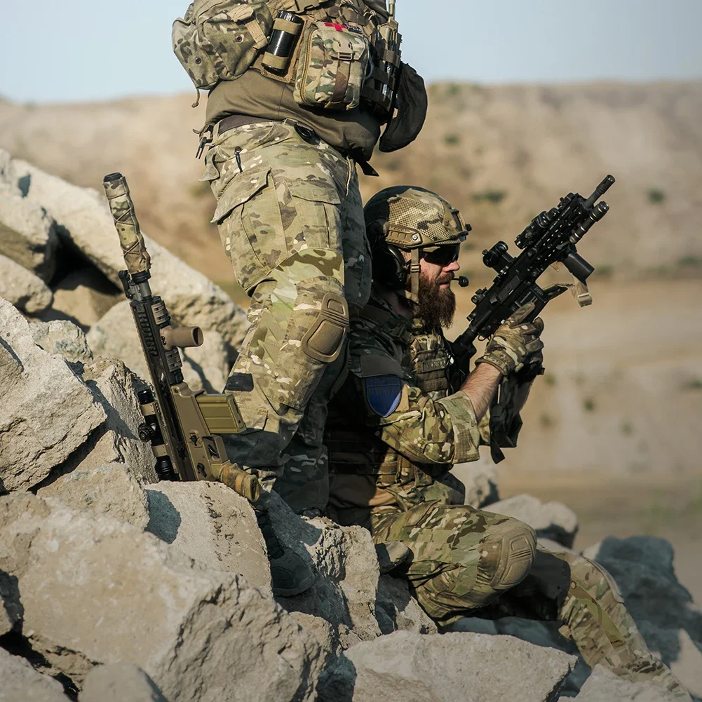 Gen3 Camo Uniforme da combattimento Abbigliamento da caccia Set tattici Camicia Pantaloni cargo Abbigliamento uomo Kit tuta militare Verde resistente all'usura