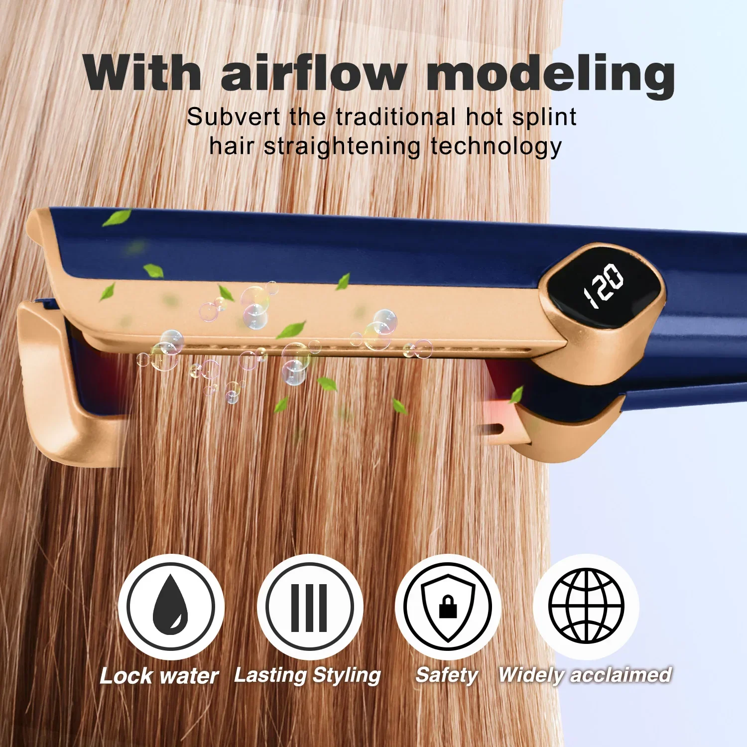 Multi Styler 2in1 LCD Display Hair DryerWet and Dry Hair Straightener Ion Portable Air Styling Hair Straighten
