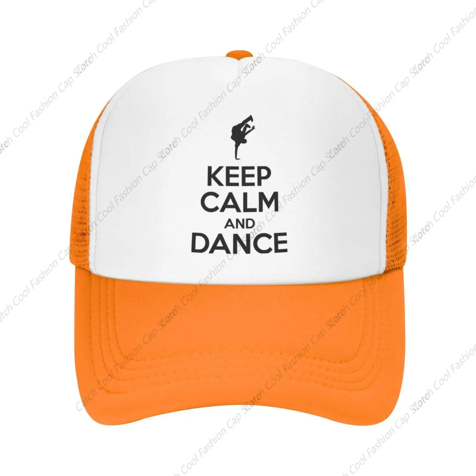 

Keep Calm and Dance Baseball Cap for Men Women Trucker Mesh Hat Adjustable Sports Breathable Fashion Daily Travel Unisex