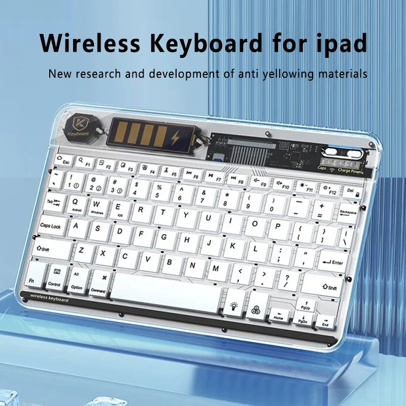 Ultra-Slim Rechargeable Bluetooth Keyboard Multi-Device Stable Connection for iPad iPhone Mac Android Windows-Wireless Keyboard