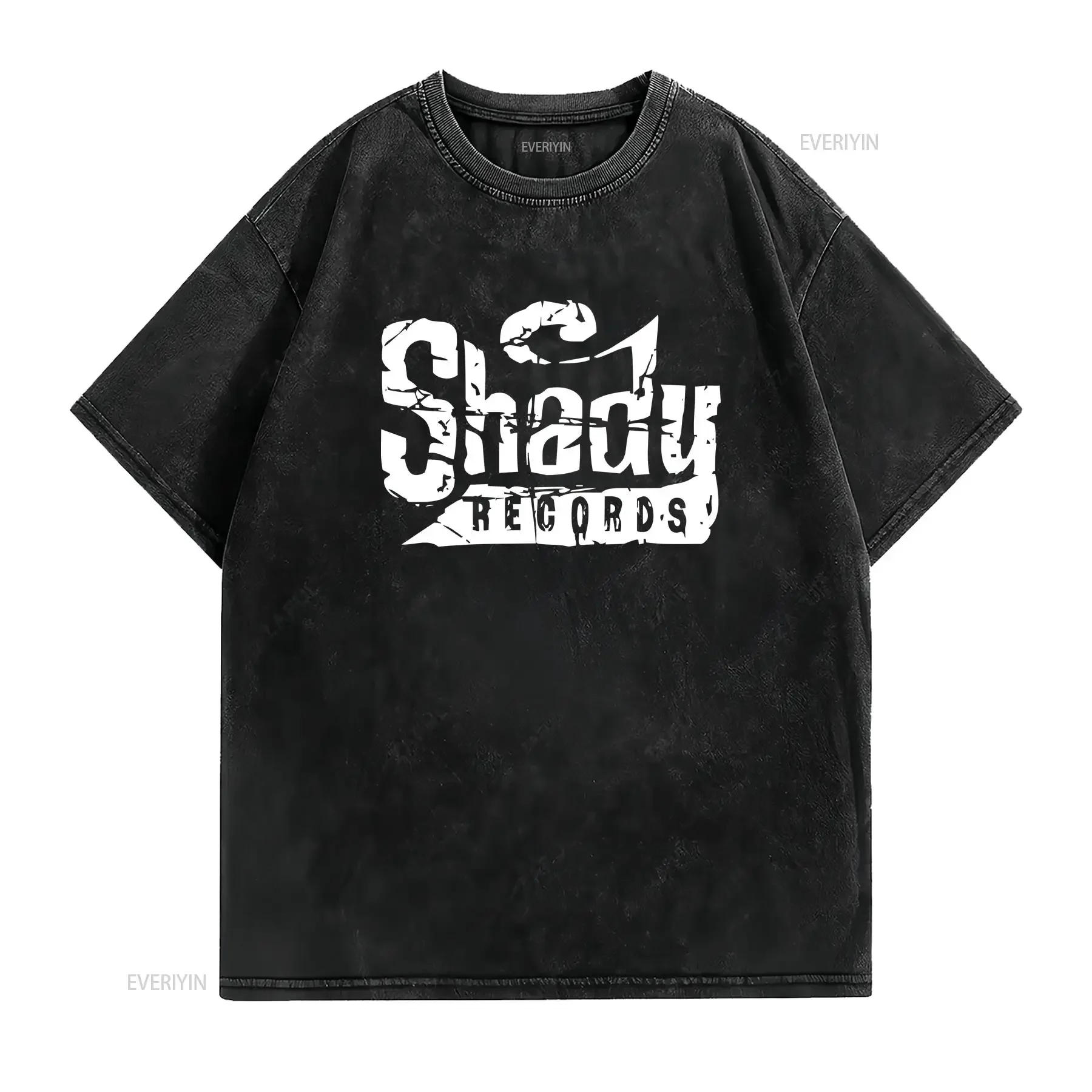 SHADY RECORDS Logo T-shirt Slanke Eminem Dr Dre D12 Hip Hop Concert Tour S 6XL vintage Gewassen Comfortabele designer kleding