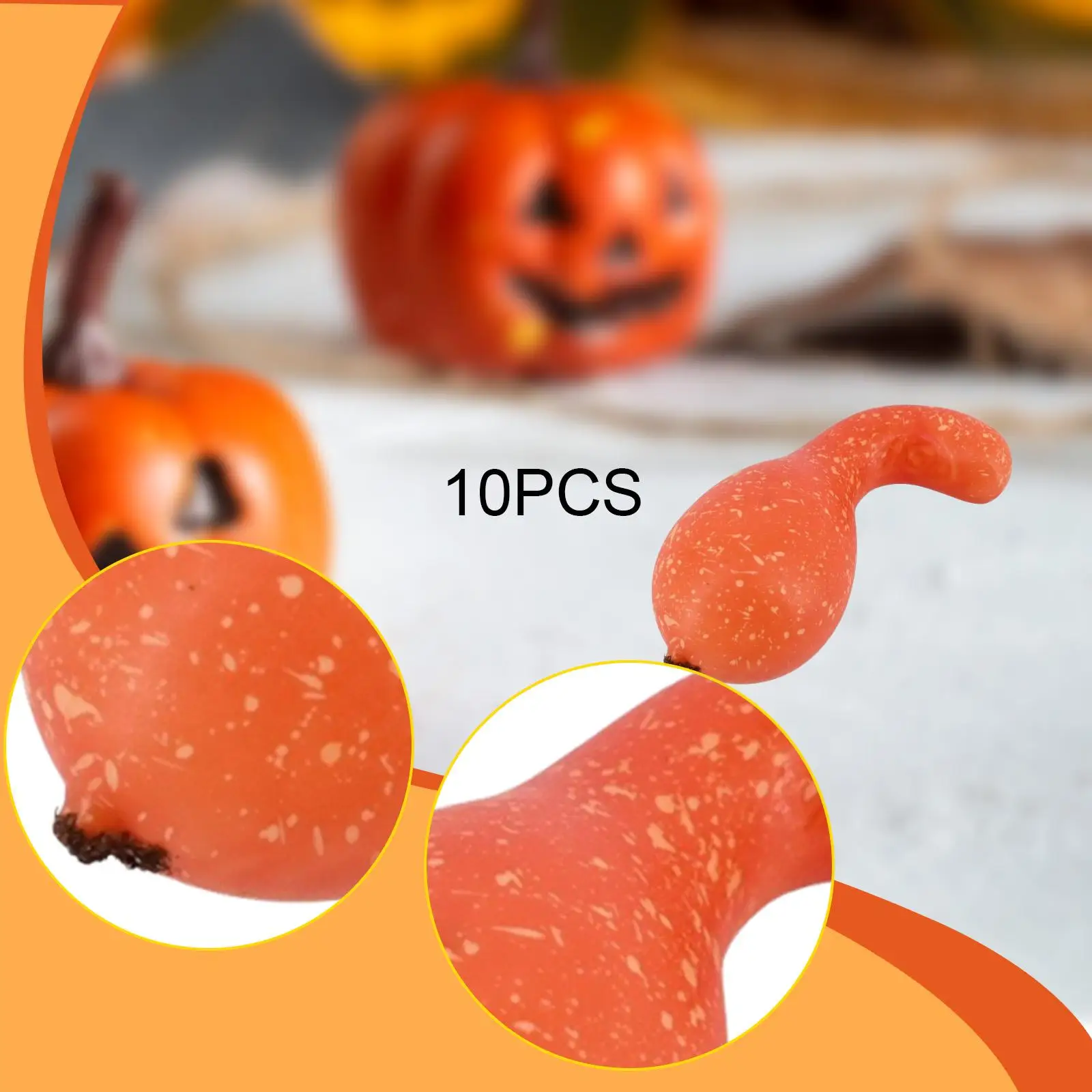 10 Pieces Realistic Foam Pumpkins Artificial Vegetable Props Orange Autumn