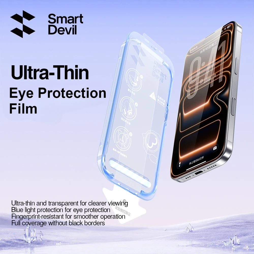 

SmartDevil Anti-blue Light Temperd Glass Film for iPhone 17 Pro max iPhone Air Borderless Screen Protector for iPhone 17