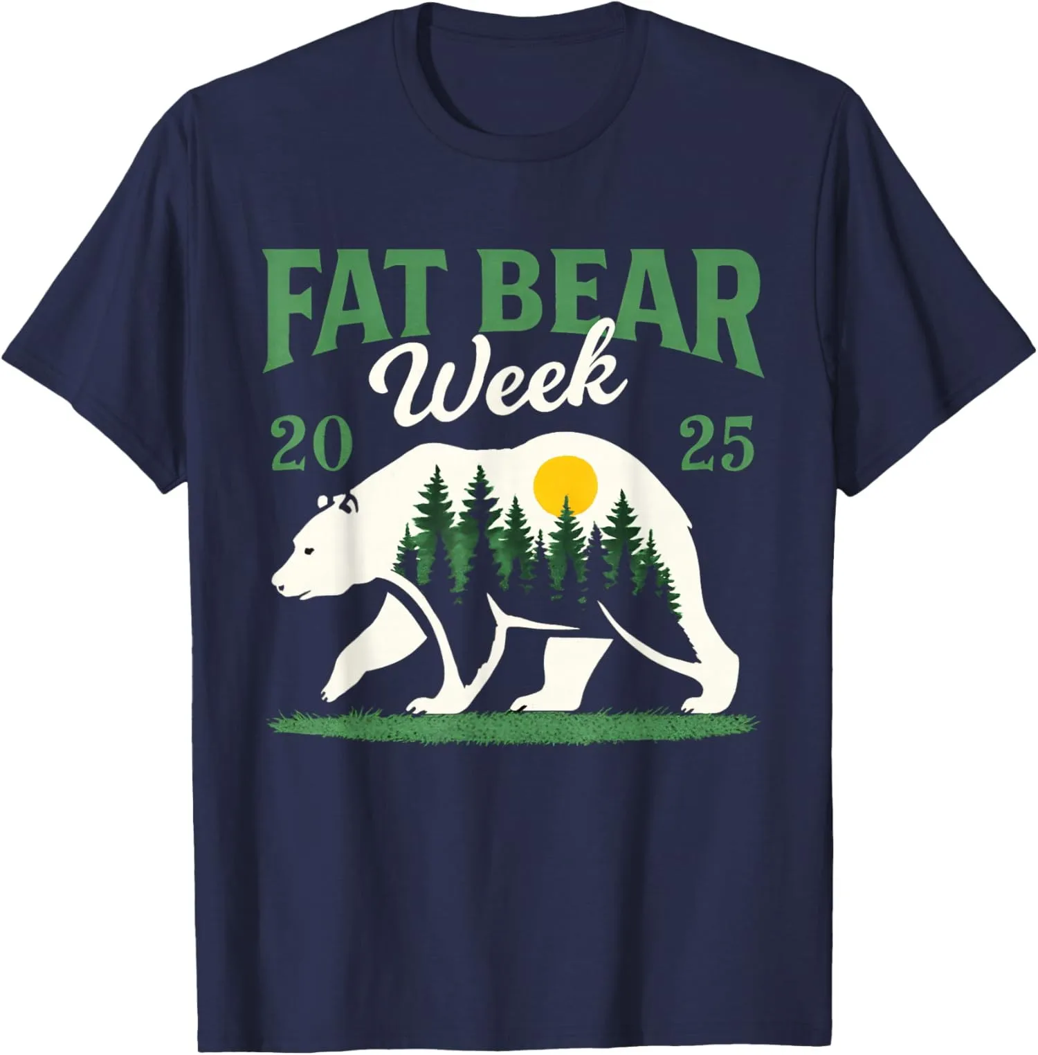 Fat Bear Week 2025 Nature Lover Wild Animal Printed T-shirt Woman Man Summer Fashion Casual Cotton Vintage Streetwear