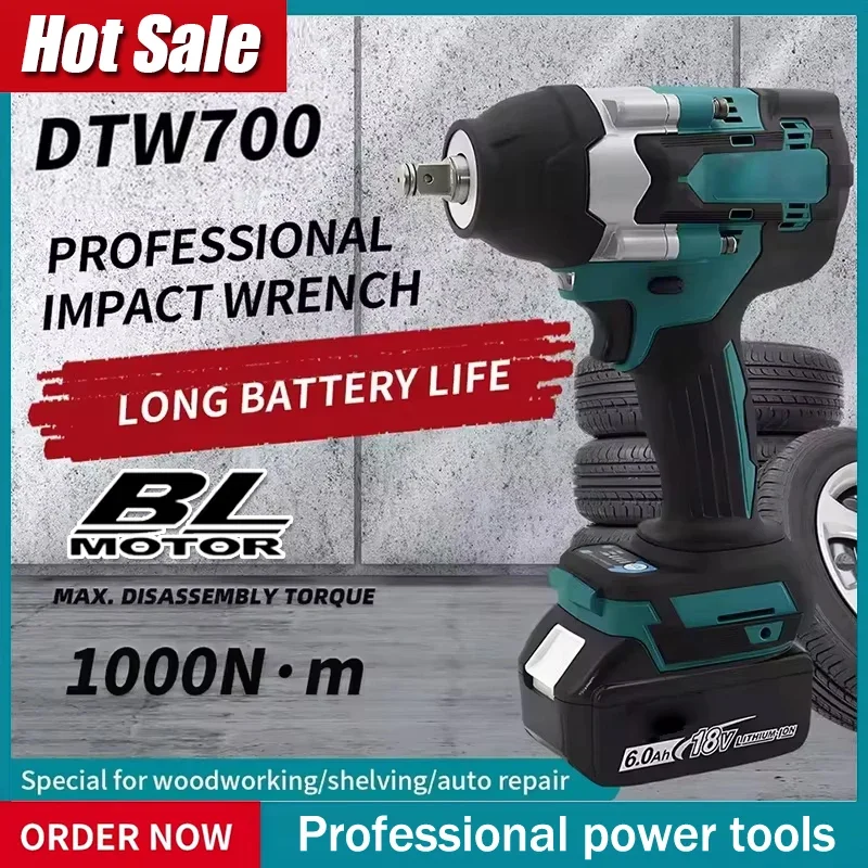 

DTW700 Brushless Electric Wrench High Torque Cordless Drill Screwdriver Rechargeable Torque Wrench For Makita 18V Battery