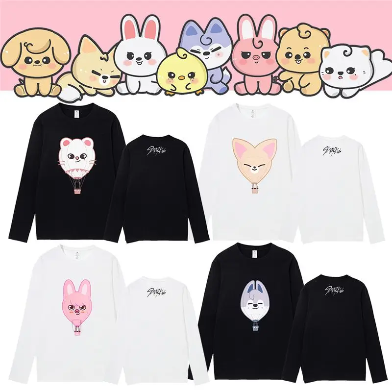 

Creative Cartoon Skzoo Thin Long Sleeved T-shirt Base Shirt Men's Women's Pure Cotton Clothes Autumn Top Decorative Item