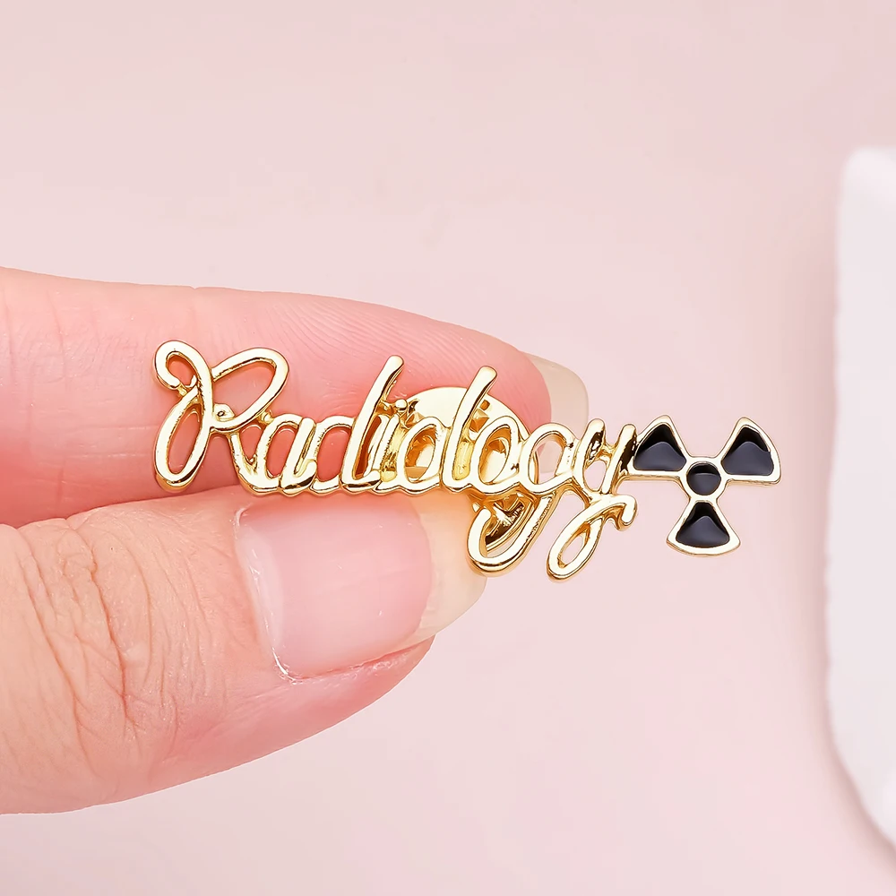 Hanreshe Radiology Charm Pin Medical Radiologist Lapel Decorations Word Badge Brooch Jewelry for Doctor Nurse Medicine Student