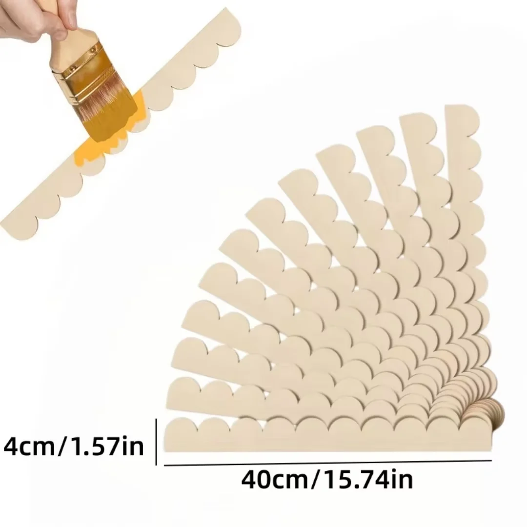 6/12/15pcs Unpainted Natural Wood Blank Slices with Wavy Edges for Crafts Painting Home Party Decor Gift Making And Shop Display